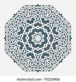 Mandala. Ethnicity round Greco Roman ornament. Ethnic style. Elements for invitation cards, brochures, covers. Oriental circular pattern. Arabic, Islamic, moroccan, asian, indian native motifs.