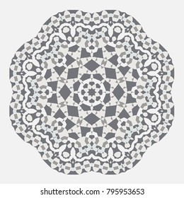 Mandala. Ethnicity round Greco Roman ornament. Ethnic style. Elements for invitation cards, brochures, covers. Oriental circular pattern. Arabic, Islamic, moroccan, asian, indian native motifs.