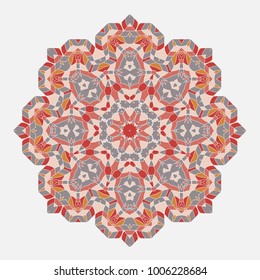 Mandala. Ethnicity round ornament. Ethnic style. Elements for invitation cards, brochures, covers. Oriental circular pattern. Arabic, Islamic, moroccan, asian, indian native african motifs.
