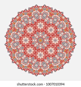 Mandala. Ethnicity round ornament. Ethnic style. Elements for invitation cards, brochures, covers. Oriental circular pattern. Arabic, Islamic, moroccan, asian, indian native african motifs.