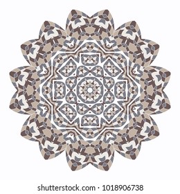 Mandala. Ethnicity round ornament. Ethnic style. Elements for invitation cards, brochures, covers. Oriental circular pattern. Arabic, Islamic, moroccan, asian, indian native african motifs.
