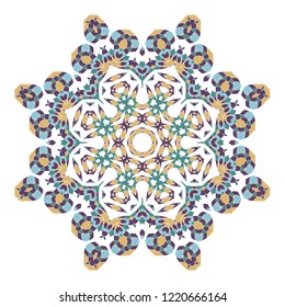 Mandala. Ethnicity round ornament. Ethnic style. Elements for invitation cards, brochures, covers. Oriental circular pattern. Arabic, Islamic, moroccan, asian, indian native african motifs.