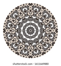 Mandala. Ethnicity round ornament. Ethnic Boho-Chic style. Elements for invitation cards, brochures, covers. Oriental circular pattern. Arabic, Islamic, moroccan, asian, indian native motifs.