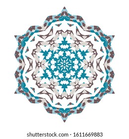 Mandala. Ethnicity round ornament. Ethnic Boho-Chic style. Elements for invitation cards, brochures, covers. Oriental circular pattern. Arabic, Islamic, moroccan, asian, indian native motifs.