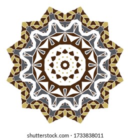 Mandala. Ethnicity round ornament. Ethnic Boho-Chic style. Elements for invitation cards, brochures, covers. Oriental circular pattern. Arabic, Islamic, moroccan, asian, indian native motifs.