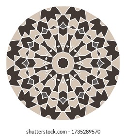 Mandala. Ethnicity round ornament. Ethnic Boho-Chic style. Elements for invitation cards, brochures, covers. Oriental circular pattern. Arabic, Islamic, moroccan, asian, indian native motifs.