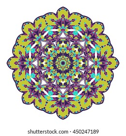 Mandala. Ethnicity round ornament. Ethnic style. Oriental circular pattern. Arabic, Islamic,asian, indian native african motifs. 