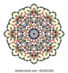 Mandala. Ethnicity round ornament. Ethnic style. Elements for invitation card. Oriental circular pattern. Arabic, Islamic,Asian, Indian native African motifs.