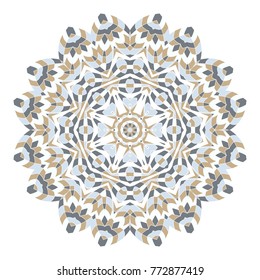 Mandala. Ethnicity round ornament. Ethnic style. Elements for invitation cards, brochures, covers. Oriental circular pattern. Arabic, Islamic, moroccan, asian, indian native african motifs.