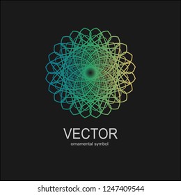 Mandala, ethno, geometry, lacy, round, a pattern with a gradient a vector