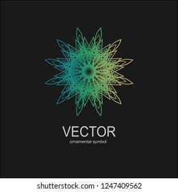 Mandala, ethno, geometry, lacy, round, a pattern with a gradient a vector