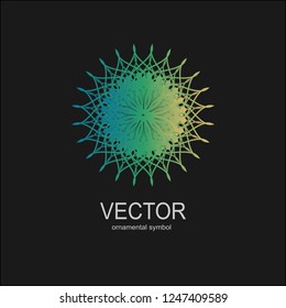 Mandala, ethno, geometry, lacy, round, a pattern with a gradient a vector