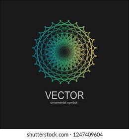 Mandala, ethno, geometry, lacy, round, a pattern with a gradient a vector