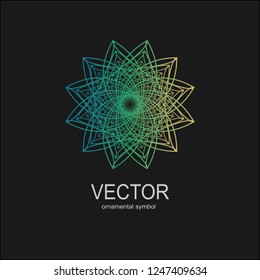 Mandala, ethno, geometry, lacy, round, a pattern with a gradient a vector
