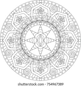 Mandala Etoiles et Roses
