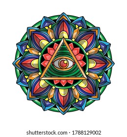 mandala eye art, vector EPS 10