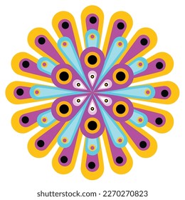 mandala flat illustration psychedelic artstyle