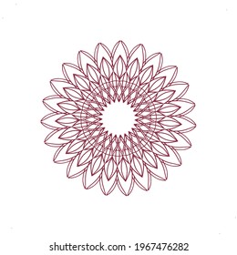 Mandala flora pattern red series in white background