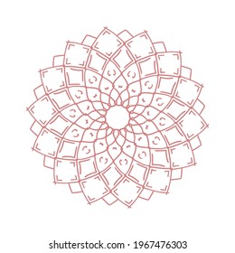 Patrón de flora Mandala serie roja de fondo blanco