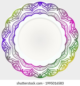 Mandala floral against ornamental background. Mandala designs for business cards, greeting cards, wedding invitations, gift vouchers, fashion designs. Vector illustration.