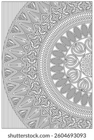Mandala floral coloring page for adult