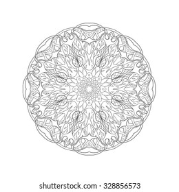 Mandala. Floral ethnic abstract decorative elements. Hand drawn background. Islamic, arabic, indian, zentangle, tribal, african motif. Texture for coloring page, tattoo, mehendi, print, card, t-shirt.