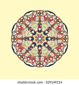 Mandala. Floral ethnic abstract decorative elements. Hand drawn background. Islamic, arabic, indian, zentangle, tribal, african motif. Texture for coloring page, tattoo, mehendi, print, card, t-shirt.