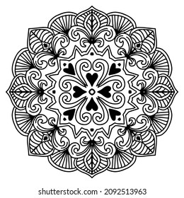 Mandala with floral ethnic element