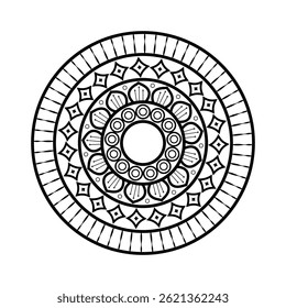 Mandala Floral Geometry Linework for Zentangle Inspired Artwork