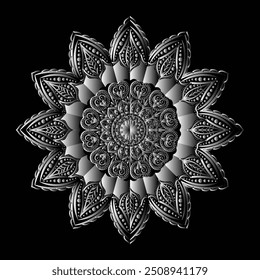  mandala with floral ornament pattern,Vector mandala relaxation patterns unique design with nature style, Hand drawn pattern,Mandala template for page decoration cards, book, logos
