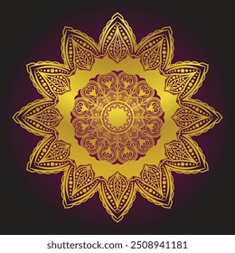  Mandala mit floralem Ornament Muster, Vektor Mandala Entspannungsmuster einzigartiges Design mit Naturstil, Handgezeichnetes Muster, Mandala Vorlage für Seite Dekoration Karten, Buch, Logos