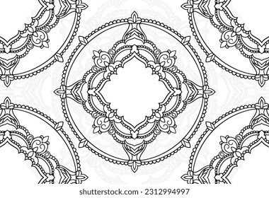 mandala floral ornamental composition ornament decorative linear element freehand drawing graphics abstraction