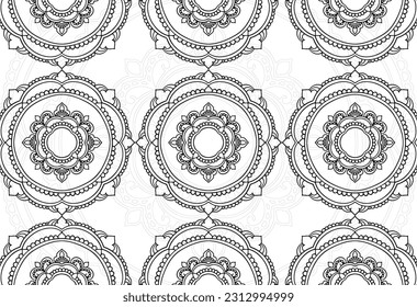 mandala floral ornamental composition ornament decorative linear element freehand drawing graphics abstraction
