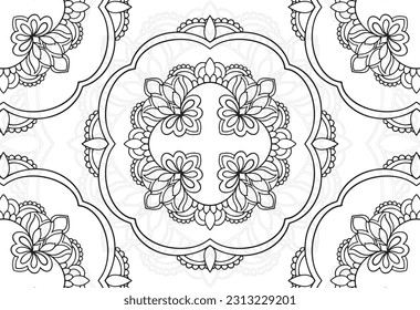 mandala floral ornamental composition ornament decorative linear element freehand drawing graphics abstraction