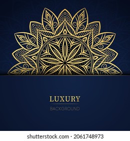 mandala floral pattern background design In gold free vector