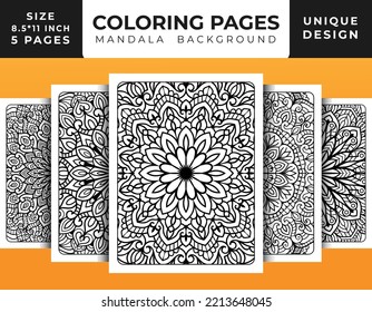 Mandala floral pattern coloring page for adults relaxation, mandala coloring pages