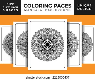 Página de color de patrón floral de Mandala para adultos relajación, páginas de color mandala