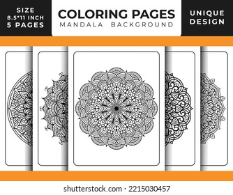 Mandala floral pattern coloring page for adults relaxation, mandala coloring pages