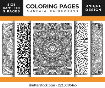 Página de color de patrón floral de Mandala para adultos relajación, páginas de color mandala