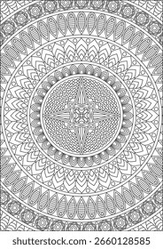 Página Para Colorear De Patrón Floral De Mandala Para Arte De Relajación Adulto