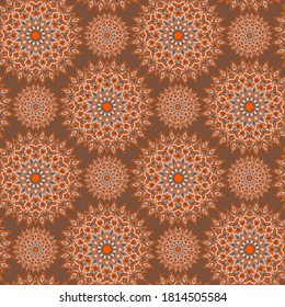 Mandala Blumenmuster Fliesen oder Tapete Vektordesign. Motive mit zirkulären arabischen Formen. Modernes Hintergrundmuster.