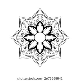 Patrón floral de mandala, Elementos decorativos de Antiguas.