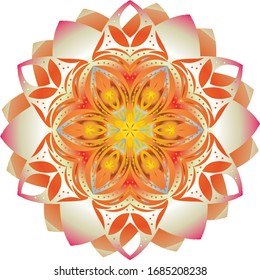 Mandala with floral patterns. Colorfull mandala. Vector ,Mandalas for coloring book. Decorative round ornaments. Unusual flower shape. Oriental vector, Anti-stress therapy patterns. Weave design eleme