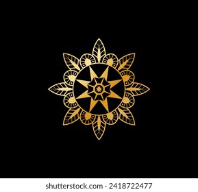 Mandala with floral patterns. Mandala for henna, mehendi, tattoo, Decorative ethnic ornamental elements, Oriental patterns