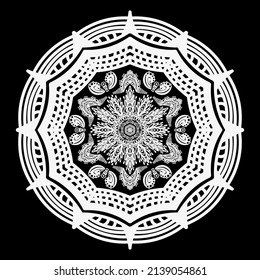 Mandala with floral patterns. Yoga template