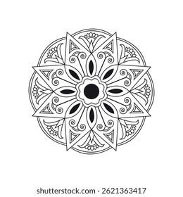 Mandala Floral Petal Relief for Detailed Monochrome Meditation
