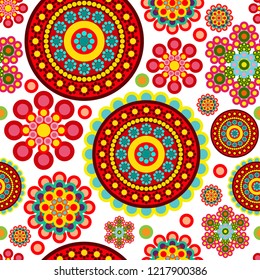Mandala Floral Seamless Vector