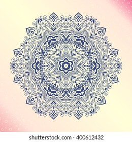 Mandala. Floral vintage round amulet. Indian, Arabic, Buddhist medallion. It can be used for tattoo prints on t-shirts, design and ad restaurants, wedding cards