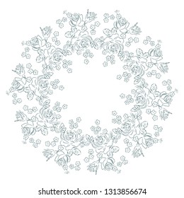 mandala flower abstract contour, vector illustration
