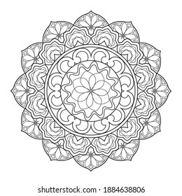 Mandala flower for adult coloring book.